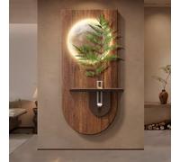 MESCXTY Sculptures murales 3D à suspendre avec lumière LED, peinture d'art décorative en grès, paysage créatif à LED, décoration (B, 40 x 80 cm)