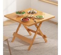 MESCXTY Table à Manger Pliante carrée Simple, Table Basse Basse en Bambou à abattant pour s'asseoir par Terre, Convient pour 2 à 4 Personnes, Petit Bar adapté au Jardin (Beige,