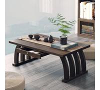 MESCXTY Table Basse Japonaise en Bambou, Table d'autel pour la méditation, Plateau à thé 70 cm (27,5 po), avec tiroirs