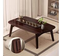 MESCXTY Table Basse Pliante Japonaise en Bambou, Table Basse Portable et Pliable, Table kotatsu, Table Tatami, Table Basse pour s'asseoir au Sol, Meuble Japonais (70 x 40 x 36 cm, Noyer)