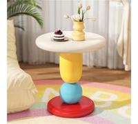MESCXTY Table d'appoint Ronde colorée, Petite Table Basse, Table de Chevet, Table d'appoint Moderne en résine en Forme de Pierre avec Base Stable,Table d'appoint pour canapé,Table de Chevet, A