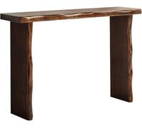 MESCXTY Table de bar, de cuisine, de salle à manger, de bar étroite, table haute pour bistrot, salle à manger, salon, terrasse (marron, 80 x 25 x 80 cm)