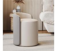 MESCXTY Tabouret de courtoisie pivotant, tabouret ottoman rond moderne avec dossier, tabouret de maquillage multifonction pour chambre à coucher, salon, chaise de maquillage pivotante en cuir (gris)