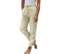 Mesdames été élastique Taille Haute Couleur Unie Coton Lin Large Jambe Pant | Legging Imitation Cuir Grande Taille Jean Maternité Avec Bandeau Fushia Opaque Véritable Ajouré Hip Coupé Boyfriends