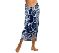 Mesdames Filles imprimé Animal Sarong Jupe Plage Couvrir châle Wrap-Taille Unique-Bleu