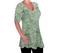 Mesdames Imprimer V Neck Blouse Tunique Womens Swing T-shirt évasé Top