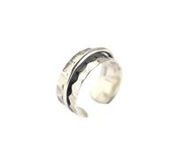 Mesdames Silver Silver Silver large bande ordinaire sonnets ouverts ajustés, irréguliers Convex Stripe Thumb Dinger Circlet Bijoux pour Unisexe Party Club Rock Punk Hip Hop