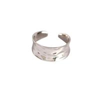 Mesdames Sterling Silver Silver large bande ordinaire anneaux réglables, ouverts de doigt de pouce irrégulier Bijoux pour le club de fête unisexe y2k rock punk hip hop
