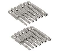 Mesee 2 Jeux 7pcs Embouts de Tournevis Magnétiques à Tête Étoilée de Tige Hexagonale 6.35mm Bit Set Embouts Tournevis Sécurité Torx à 5 Pointes Inviolable en S2 Acier T10-T40 Tournevis Bits de 50 mm