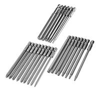 Mesee 23 Pièces 100mm Embouts de Tournevis Magnétiques de Tige Hex 1/4", Jeu d'Embout de Vissage Bit Set en Acier - 8Pcs Embouts à Tête Torx, 6Pcs Embouts Hexagonale, 9Pcs Embouts Cruciforme