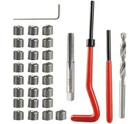 Mesee 30Pcs Kit de Réparation de Filetage M6 Outil d'insertion de Filetage Rapporté Métrique en Acier Inoxydable, Ensemble Réparation de Filetage avec oret Hélicoïdal HSS et Taraud de Filet M6