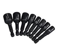 Mesee 8Pcs Adaptateur Douille de Taraud à 1/4" Tige Hexagonale Machine à Tarauder Carré Adaptateur de Taraud Douille Filetée M4/M5/M6/M8/M10/M12/M14/M16 pour Tournevis Pneumatique Perceuse Électrique