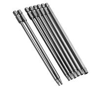 Mesee 8pcs Embouts de Tournevis Torx de 150 mm Tournevis Bits Magnétique à Tige Hexagonale 1/4" de Sécurité Magnétique Étoile Torx T8-T40 Kit d'Outil Tournevis à Tête Creuse Torx en S2 Acier