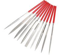 Mesee Jeu de 10 Pièces Mini Limes à Aiguille Diamant en Tige de 2mm, Ensemble de Fichiers Polyvalentes 100mm Diamant Lime en Métal pour Travail de Précision Bricolage Modelisme Bijoutier