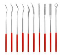 Mesee Lot de 10 Mini Lime à Aiguille Diamantée en Tige de 3mm, Fichier Diamanté Lime de Précision 140mm Jeu de Lime Diamant en Métal pour Travail de Précision Bricolage Sculpture Modelisme
