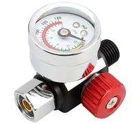 Mesee Régulateur de Pression 1/4" Valve de Régulation de Pression avec Manomètre, Réducteur de pression 140psi 10bar Détendeur Pneumatique pour Pressostat Compresseur d'Air