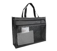 Mesh Art Supply Bag, 17 x 13 x 4.4 Inch Clear Organizer with Zipper and Handle, A3 Size Tote Bag for Artwork Storage, Chart Transport, Craft Supplies, School and Teaching Material Organization