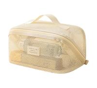 Mesh Cosmetic Bag - with Handle Breathable Storage Organizer | Cosmetic Bag,for Women Vacation Skincare Brush Lipstick Toiletries Mirror