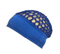 Mesh Crochet Hairnet with Elastic Band for Sleeping Hair Care | Breathable mesh fabric offers lightweight comfort for daily use or night hair protection Bleu Royal