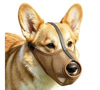 Mesh Dog Muzzle - 3.94 inches Nylon PVC Reflective Breathable Mouth Cover, Soft Adjustable Fit | Anti Barking Chewing Prevention Training Safety for Walking Travel Vet Use
