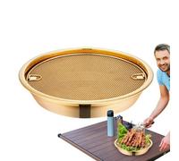 Mesh Drain Pan - Poêle à frire sans fumée - Bol en acier inoxydable pour évacuer l'huile après la friture, un usage domestique - Poêle frite avec évacuation de l'huile - Poêle sans fumée - Bol en