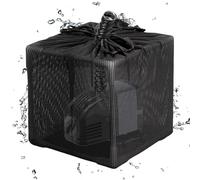 Mesh Filter Bag - Reusable pond pump filter cover | fine mesh anti clogging screen protector with secure closure for aquarium garden fountain backyard fish tank water outdoor cleaning accessory