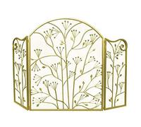 Mesh Fireplace Screen Modern Large Fireplace Screen Black Gold Mesh Fire Guard/Stove Screen for Fireplaces Height 32.7 inch Free Standing Or Wall Fixed Outdoor Metal Decorative Mesh Décor (Gold)