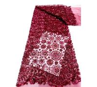 Mesh Lace Fabric Beads Fabrics For Diy Dresses Party Wedding 5 Yards(Color15)