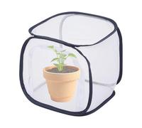 Mesh Plant Cover, Pop-Out Foldable Garden Cage Tent, Breathable Plant Protector Light Penetration, Perfect for Balcony, Windowsill, Greenhouse Vegetables, Orchard Plants, 30x30x30cm Green Black White