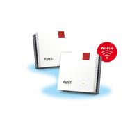 Mesh Set FRITZMESH SET 1600 2-PACK EDITION INTERNATIONAL Bi-bande (2,4 GHz / 5 GHz) Wi-Fi 6 (802.11ax) Rouge, Blanc Interne