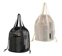 Mesh Shower Bags, Portable Waterproof Toiletry Organizer, Quick Dry Storage Pouch, 11.81 inches with Carry Handle and Compartments for Dorm, Gym, College, Travel, Camping, Pool Use