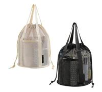 Mesh Shower Bags, Portable Waterproof Toiletry Organizer, Quick Dry Storage Pouch, 11.81 inches with Carry Handle and Compartments for Dorm, Gym, College, Travel, Camping, Pool Use