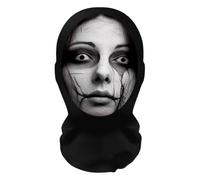 Mesh Stage Performance Cosplay Headgear, Halloween Face Masque, Ghost Print | Full Cover, Themed Event Accessory, Masque with Elastic Fit Band, Headgear for Performers Carnival Stage