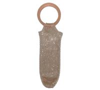 Mesh Wine Bottle Tote, Wine Bottle Gift Bag For Party With Rhinestone Handle | Nylon Resin Mesh WineBag With Decorative Artificial Rhinestones Perfect For Wedding Picnic Dinner Travel Holiday Storage