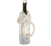 Mesh Wine Bottle Tote, Wine Bottle Gift Bag For Party With Rhinestone Handle, Nylon Resin MeshWine Bag With Decorative Artificial Rhinestones Perfect For Wedding Picnic Dinner Travel Holiday Storage