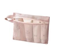Mesh Zipper Bags, Multi-Functional Zippered Mesh Organizer Tote, Portable Toiletry Cosmetic Bag for Travel, Camping, Beach, Dorm, Business Trips, College and Home Use, 25x18cm Polyester