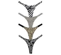 Meshal Lot de 5 strings sexy en coton pour femme avec dos en T, Lot de 4., Medium
