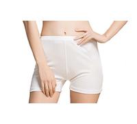 MESHIKAIER Elegant Boxer Culottle Femme en 100% Soie Slip sans Couture et Bien Élastique Parfait pour 4 Saisons (Blanc, XXL)