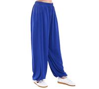 MESHIKAIER Grande Taille Super Doux Sarouel Femme en Modal - Pantalon Yoga Harem Bouffant pour Sport Jogging Danse - Élastique et Extensible (XXL, Royal Bleu)