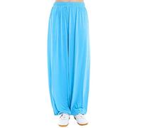 MESHIKAIER Grande Taille Super Doux Sarouel Pantalon Femme en Modal pour Yoga, Harem, Sport, Jogging, Danse - Élastique et Extensible (XXL, Bleu)