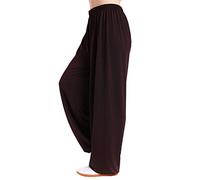 MESHIKAIER Grande Taille Super Doux Sarouel Pantalon Femme en Modal Pantalon Yoga Pantalon Harem Pantalon Bouffant pour Sport Jogging DanseÉlastique et Extensible (L, Café)