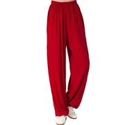 MESHIKAIER Grande Taille Super Doux Sarouel Pantalon Femme en Modal pour Yoga, Harem, Sport, Jogging, Danse - Élastique et Extensible (XXL, Rouge du Vin)