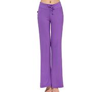MESHIKAIER Super Doux Pantalon de Yoga Femme Pantalon de Minceur Pantalon de Danse Pantalon de Sport Pantalon Elastique et Extensible (Violet, XL)
