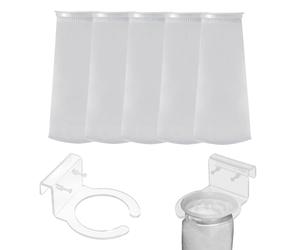 MESINURS 200 Micron 4" bague pré-filtre sacs de chaussettes et set de support, aquarium réservoir de poissons filtre filtre pour les bassins, débuts, purification de l'eau - système de filtration réut