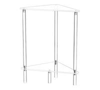 Mesita de noche acrílica, con diseño de 2 niveles, 30x30x50cm, estante de almacenamiento de triángulo, mesa auxiliar transparente, construcción que ahorra espacio, para el vestíbulo de la esquina de l