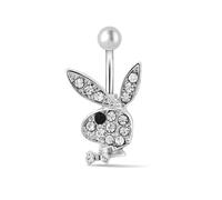 MESKEL 1pc nombril anneaux lapin nombril anneaux lapin ventre anneaux pour femmes pierre gemme rose bleu lapin faux ventre Piercing broche