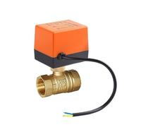 Meskliu AC220V Robinet à boisseau sphérique motorisé 3/4" DN20 électrique à 2 fils Robinet à boisseau sphérique motorisé Valve de zone électrique retour automatique NC (orange)