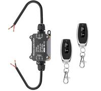 Meskliu Interrupteur à télécommande étanche 12 V, DC12 V/24 V/48 V, 20 A, relais étanche, interrupteur sans fil avec portée de 50 m pour zones humides, extérieur, lumière, pompe
