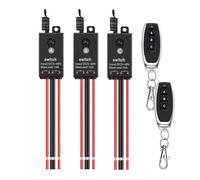Meskliu Interrupteur sans fil 12V,3 Mini Relais radiocommandé Avec télécommande,DC12V/24V/48V 10A Commutateur a Distancesans fil,Avec longue portée de 100m,Pour porte de garage,LED,store,lampe