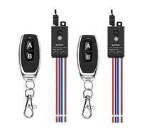 Meskliu Relais 2 canaux avec télécommande, Mini Interrupteur sans Fil avec télécommande, AC 220V/230V/240V,10A, Relais Mural sans Fil avec Longue portée de 100m, pour appareils ménagers
